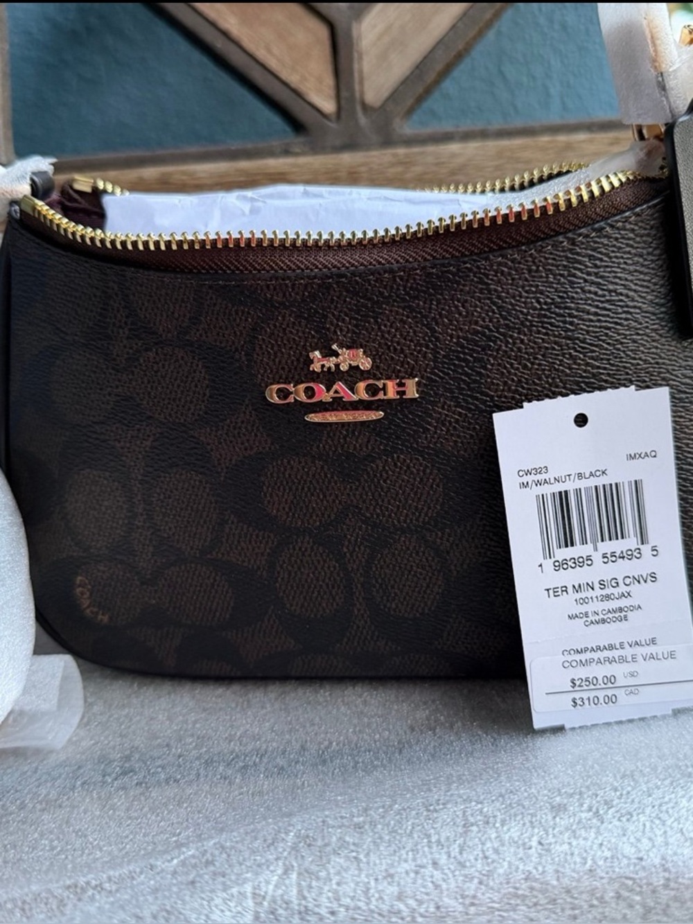 Coach Brown Signature Mini Crossbody with Gold Hardware - Picture 2 of 11